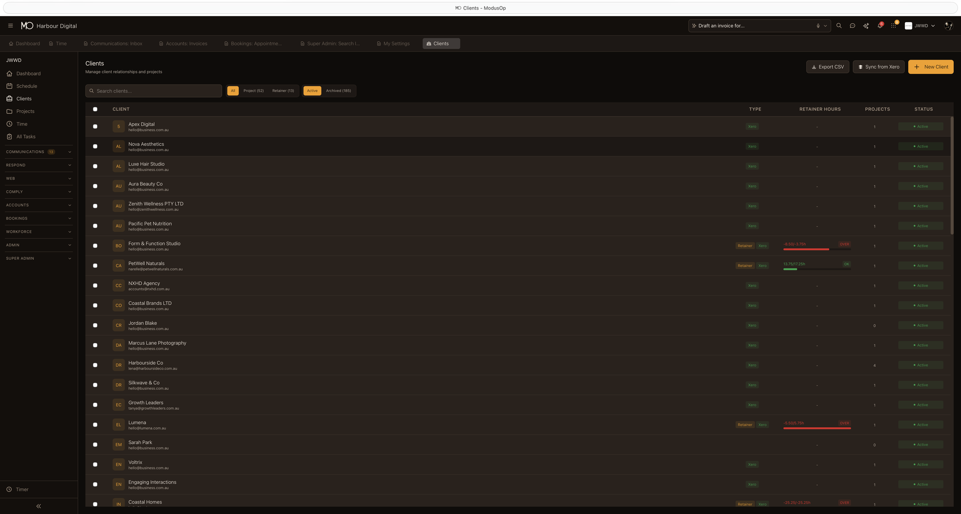 Client Management — ModusOp