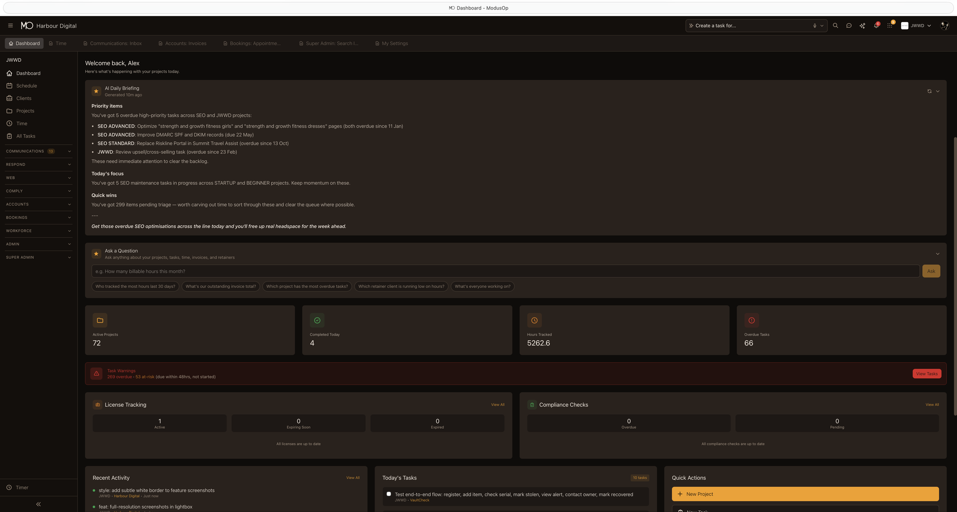 Dashboard — ModusOp